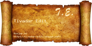 Tivadar Edit névjegykártya